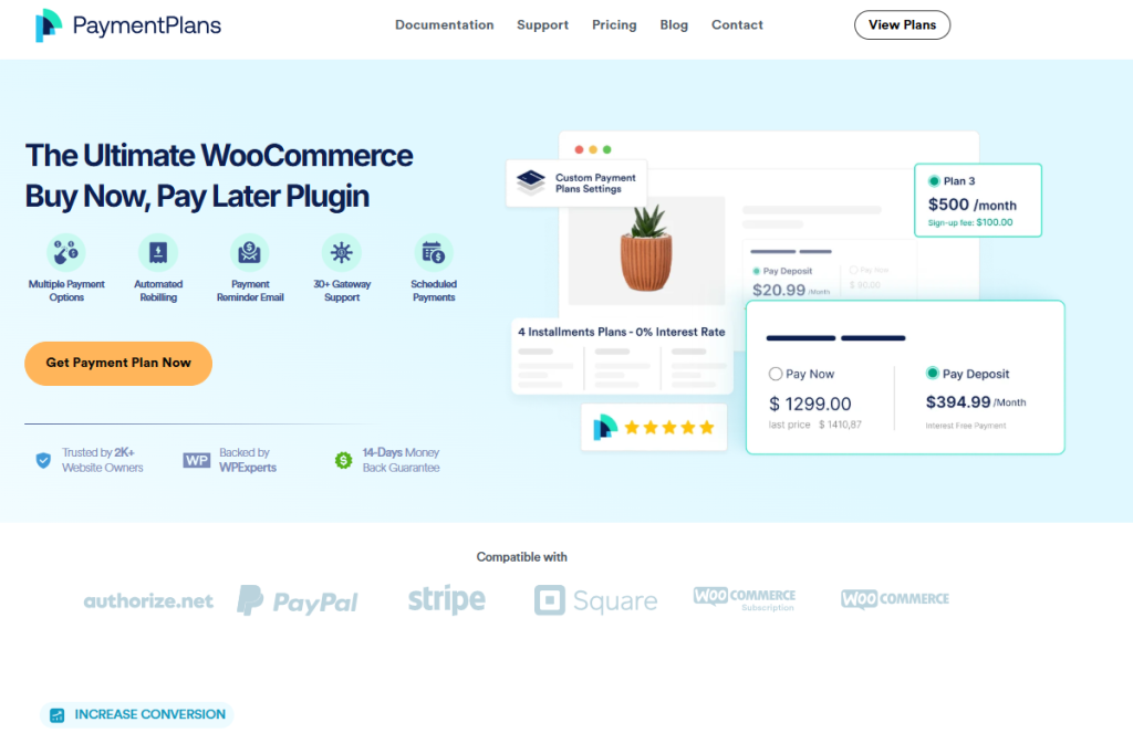 Payment Plans for WooCommerce (buy now pay later plugin)
