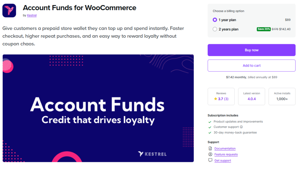 WooCommerce Account Funds