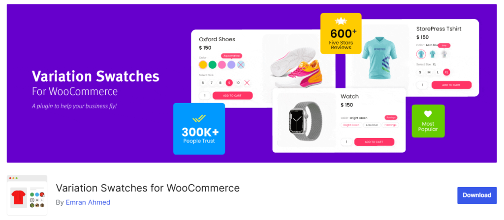 Variation Swatches for WooCommerce by Emran Ahmed
