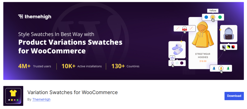 Variation Swatches for WooCommerce by ThemeHigh