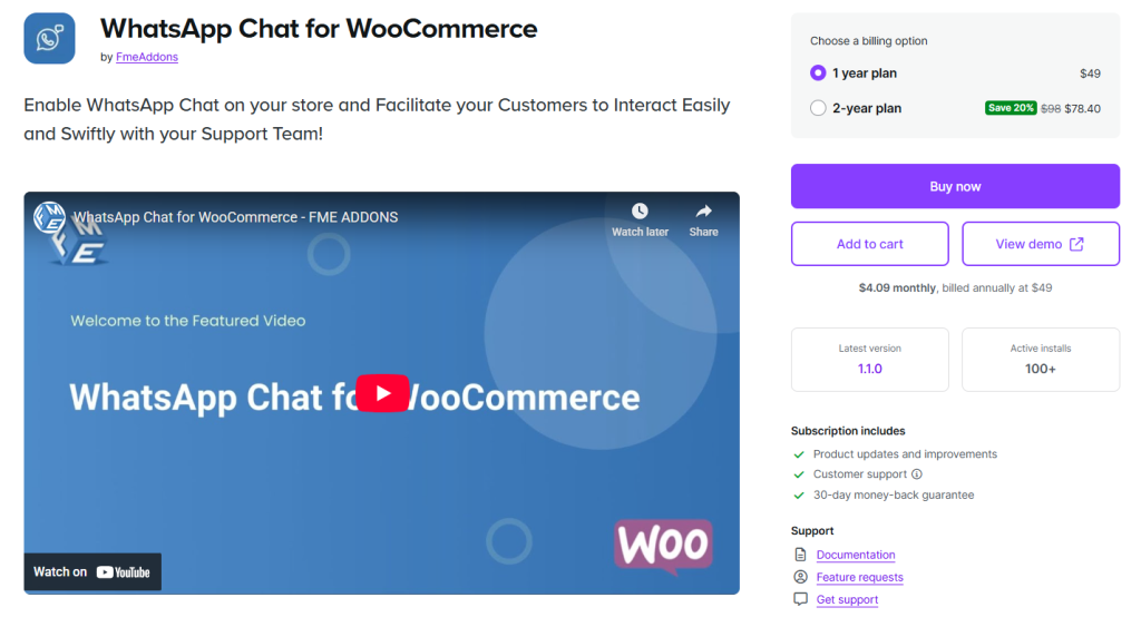 WhatsApp Chat for WooCommerce